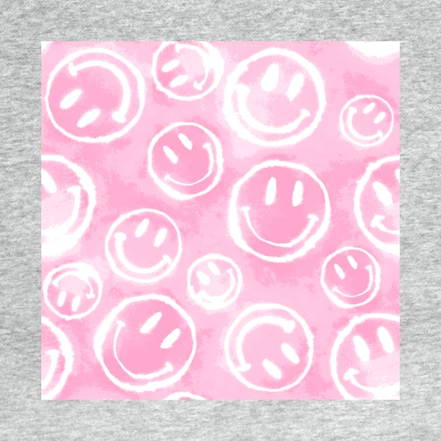 Pink Tie-Dye Smileys by Carolina Díaz